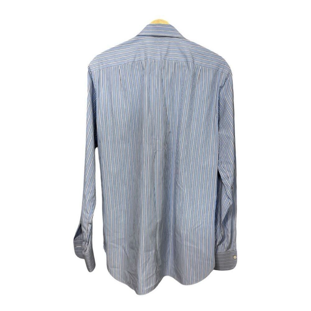 Ermenegildo Zegna dress stripped blue shirt 39/15 1/2 regular fit - Picture 2 of 10
